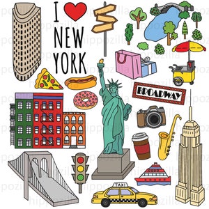 I Love New York City Instant Digital Download | I Love NY | Empire State Building | Statue of Liberty | Svg, Png and Eps Files Included