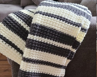 Bulky Crochet Blanket Pattern Digital Download, Laconic Blanket Pattern