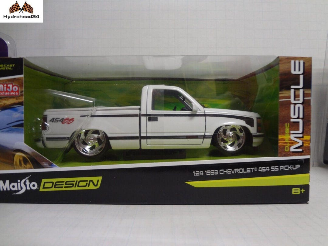 Maisto 1:24 Chevrolet 454 SS 1993 – Pickup Chevy Muscle Grigio Argento Lowrider - Foto 4