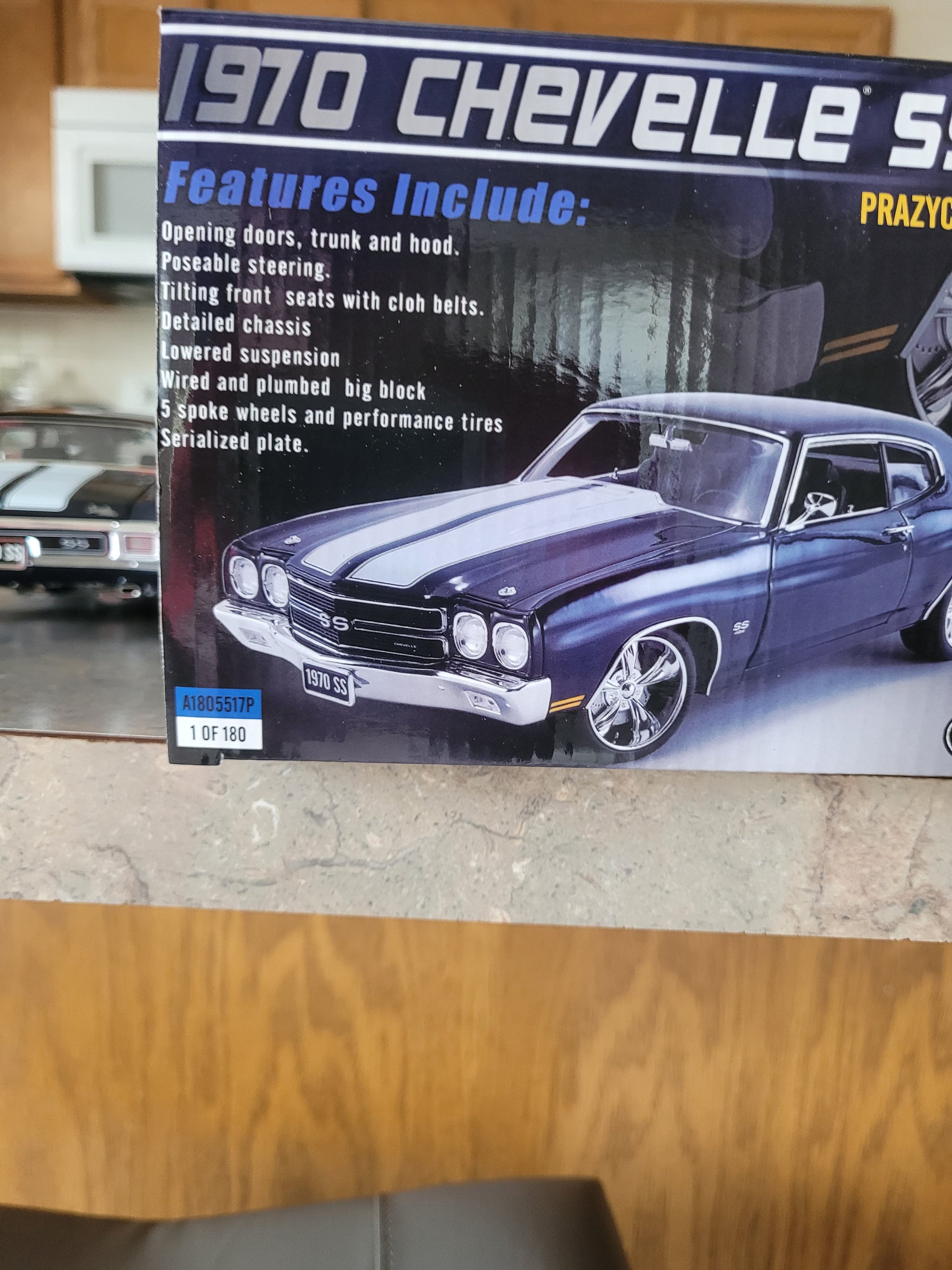 1970 Chevelle SS 396 Midnight Blue With Chrome Wheels 1 18 Scale