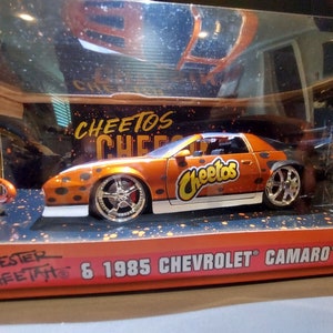 Figurine 1/24 Chevrolet Camaro Z/28 1985 Cheetos - Édition Limitée Jada, Orange Métallisé, Neuve En Boîte