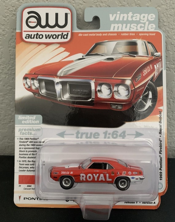 1969 Pontiac Firebird Royal Bobcat Carousel Red 1 64 Scale Diecast Model Car by AUTO WORLD 64432 AWSP152A limited Edition Etsy