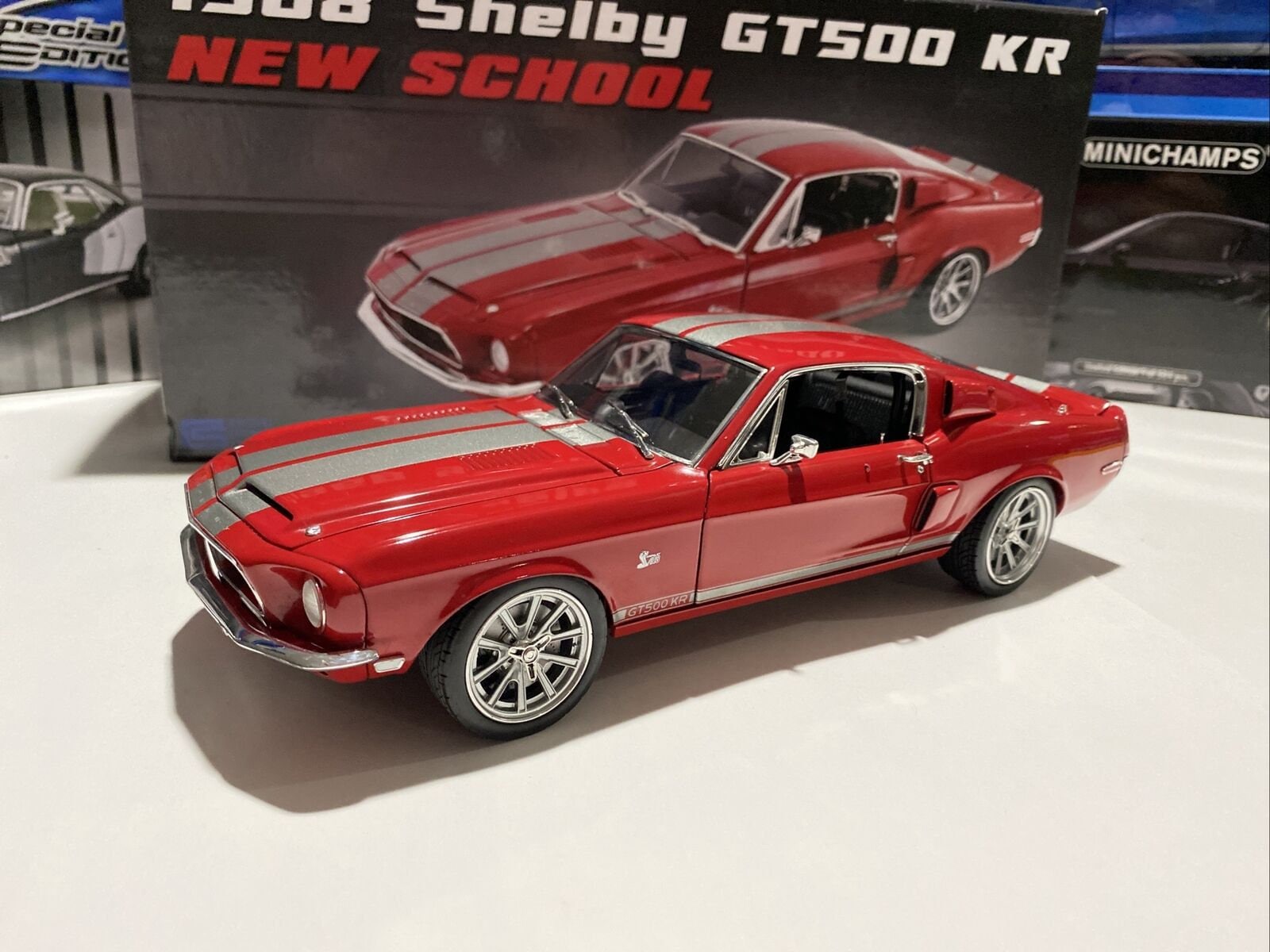 1968 Ford Mustang Shelby GT500 KR Restored Red 1/18 Scale Diecast Model Car  by ACME A1801850 Limited Edition 