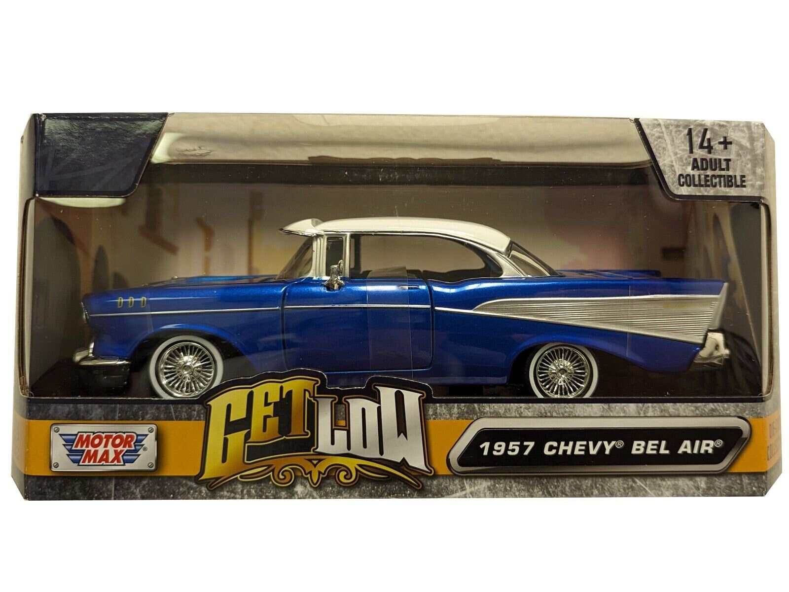 1957 Chevrolet Bel Air Lowrider Candy Blue 1 24 Scale Diecast