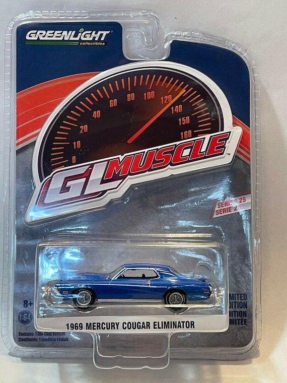 1969 Mercury Cougar Eliminator Medium Blue 1 64 Diecast Model Car