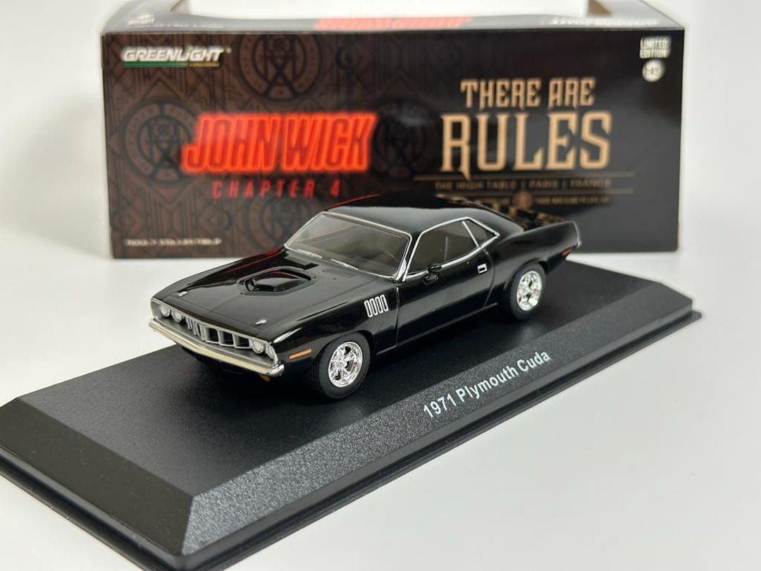 Plymouth cuda 1970 john wick 1:18 greenlight très très rare - Collection