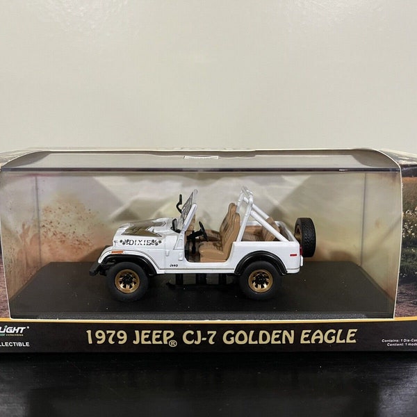 1979 Jeep CJ-7 Golden Eagle White Dixie 1/43 Scale Diecast Model By GREENLIGHT 86572 (Limited Edition)