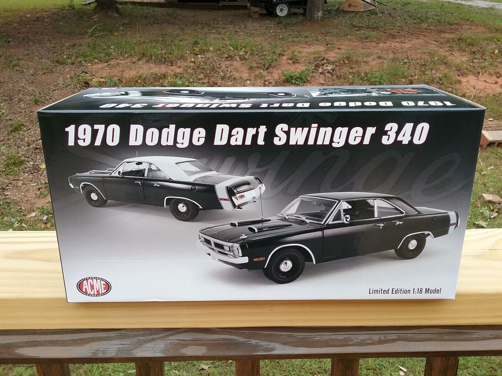 1970 Dodge Dart Swinger 340 Black 1/18 Scale Diecast Model pic