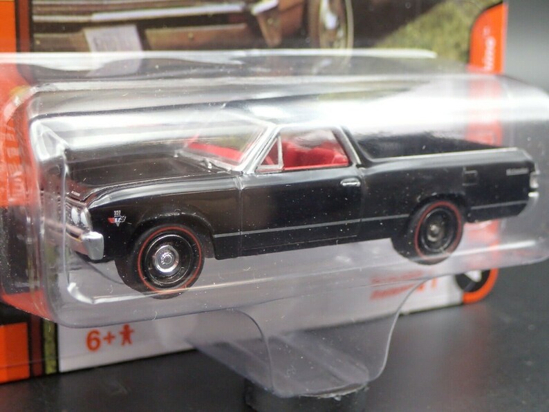 1967 Chevrolet El Camino Tuxedo Black Limited Edition to 11652 pieces Worldwide 1/64 Diecast Model Car by Johnny Lightning JLCG028-JLSP225B image 3