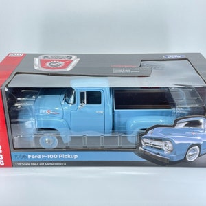 Miniature Autoworld 1/18, 1956 Ford F-100 Pickup, Bleue, Diecast, AW290/06, D'occasion