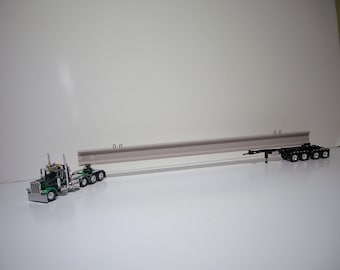 Peterbilt 389 Day Cab & Trailer W/Bridge Section Black 1/64 Scale Diecast Model Truck by FIRST GEAR 60-1673