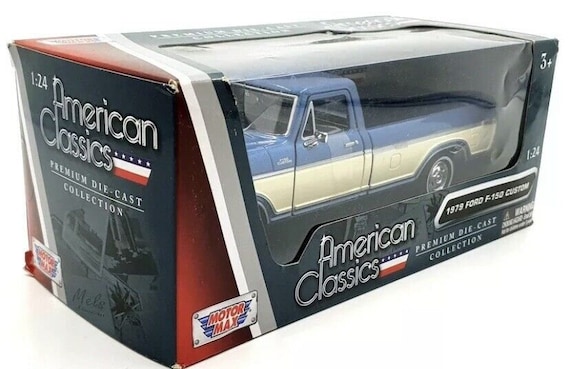 1979 Ford F 150 Pickup Truck Blue Cream 1 24 Scale Diecast Model