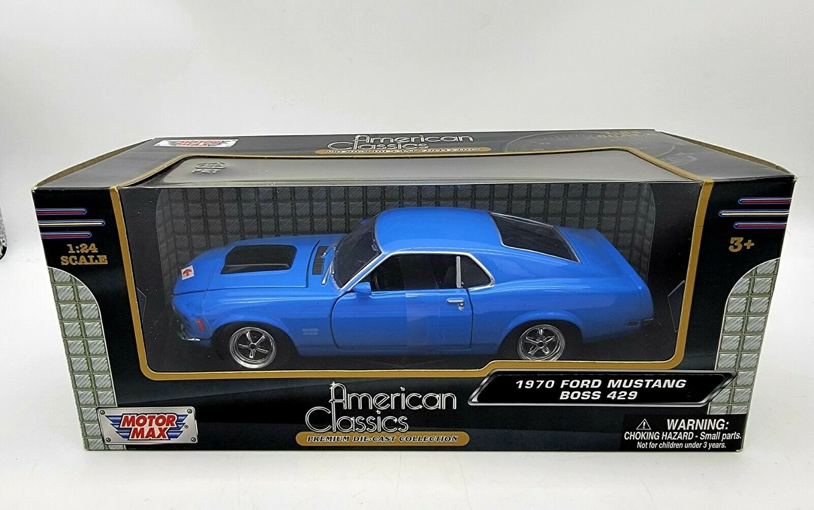 1970 Ford Mustang Boss 429 Blue 1/24 Scale Diecast Model Car by