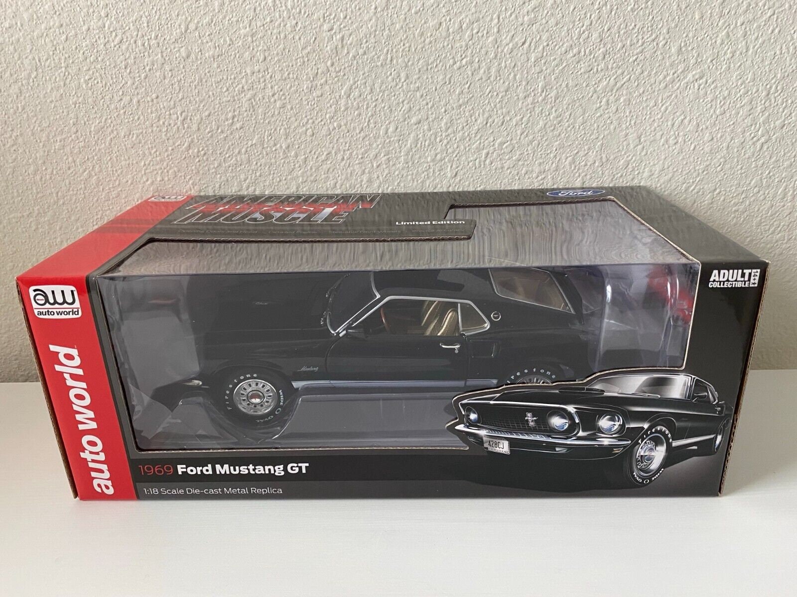 AMERICAN MUSCLE 1969 MUSTANG GT 2+2 1:18 SCALE DIECAST