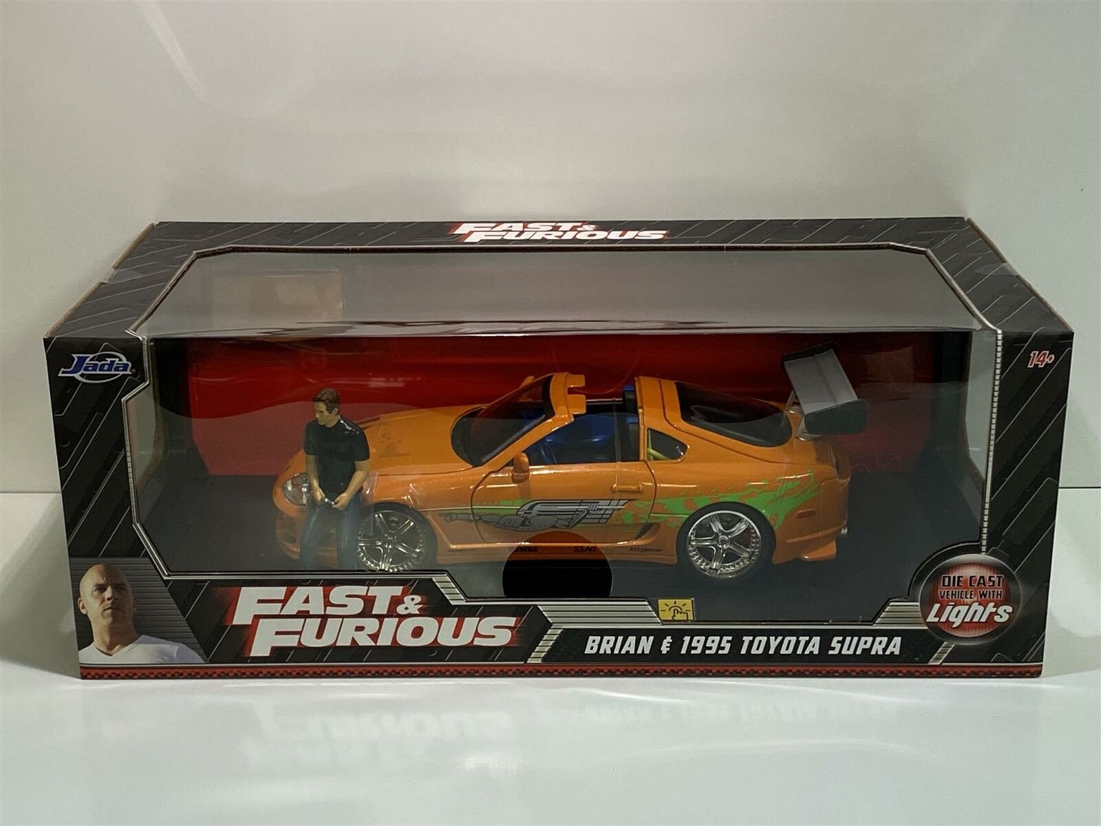 1995 Toyota Supra Orange W/LIGHTS With Brian Figurine Fast