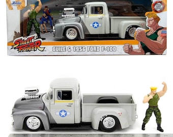 STREET FIGHTER - Guile & 1956 Ford F-100 - 1:24 : :  Figurines Jada Toys Street Fighter