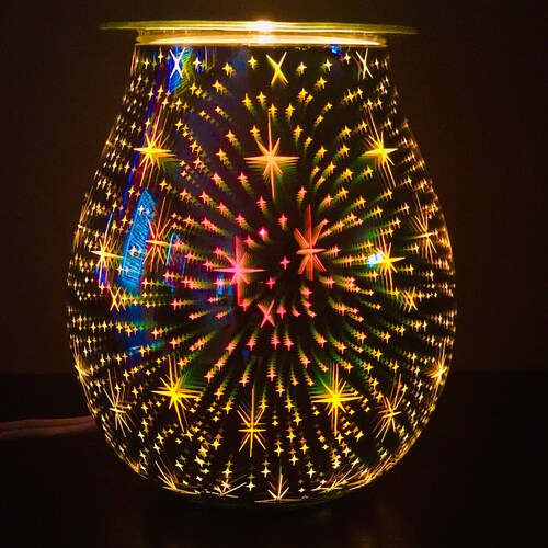 Oil Wax Warmer Electric Lamp / Candle Wax Warmer 3D Glass Art Etsy
