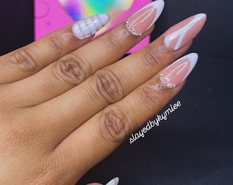 Uñas postizas "Pure Business" Set / Set hecho a mano reutilizable de calidad profesional