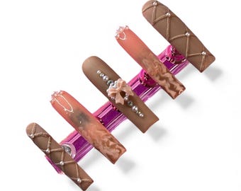 Press On Nails "Milky way " Set  | Handmade Reusable Salon Quality Set