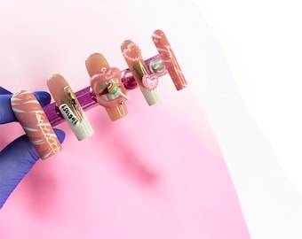 Press On Nails "Her Lip" Set  | Handmade Reusable Salon Quality Set