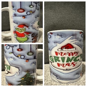 Taza de Navidad, Taza Grinchmas, Taza inspirada en Grinch, divertida taza de Navidad, amante del grinch, feliz Grinchmas, Decoración Grinch, Decoración navideña