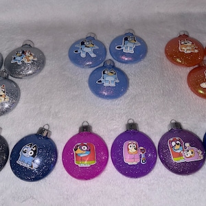 Blue Dog Christmas Ornaments, Bluey Inspired Christmas Ornaments, Blue Heeler Family, Kid Christmas Ornaments, Granny Ornaments, Heelers
