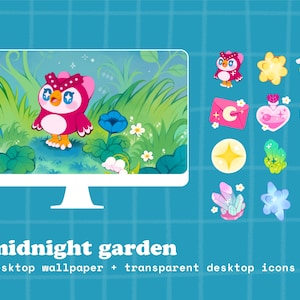 Midnight Garden Desktop Wallpaper, Celeste, ACNH