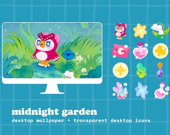 Midnight Garden Desktop Wallpaper, Celeste, ACNH