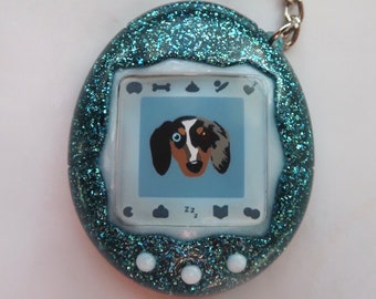 Personalised Tamagotchi inspired Virtual Pet Resin Keyring