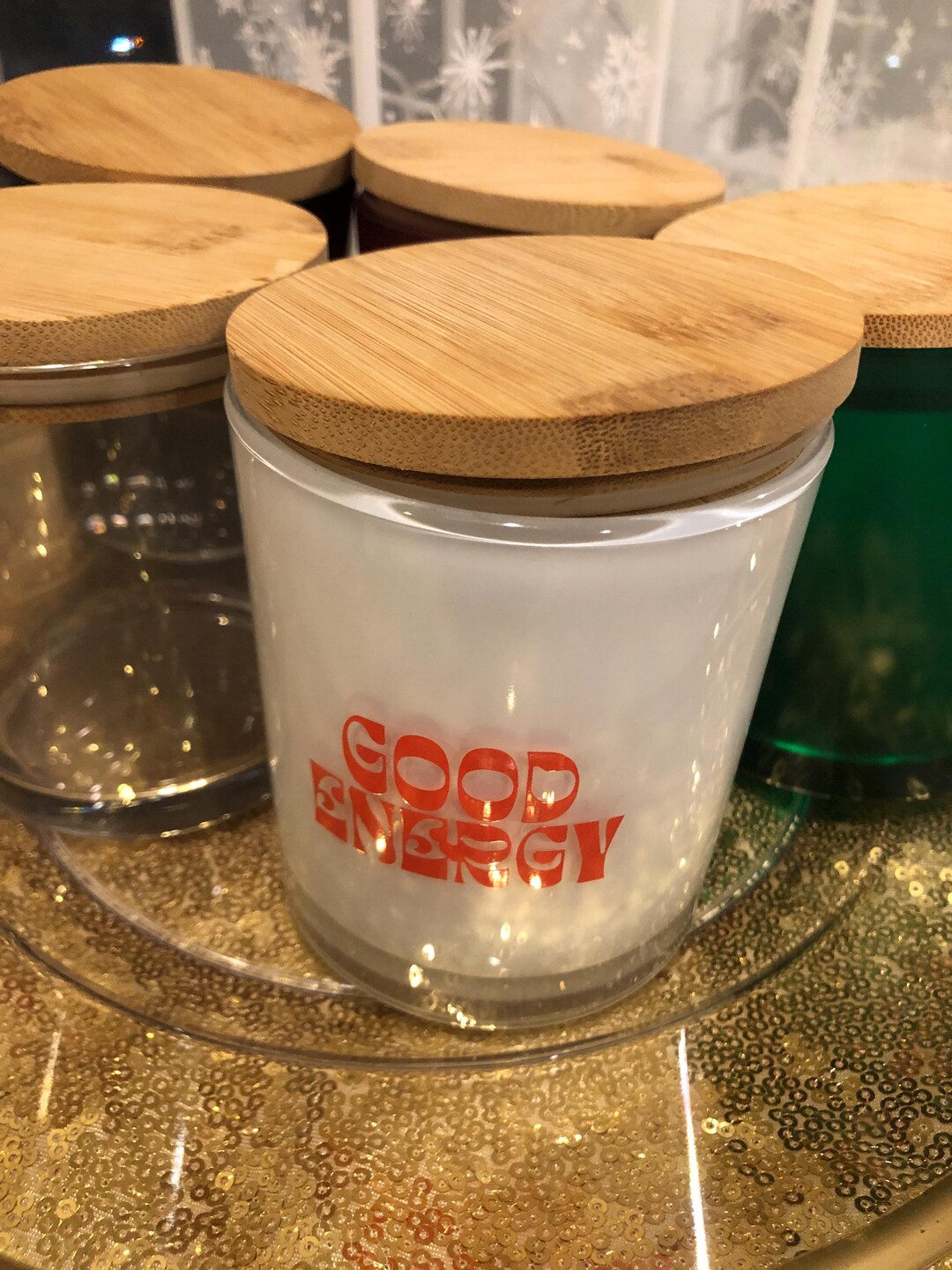 Glass Candle Jar With Bamboo Lid - Etsy