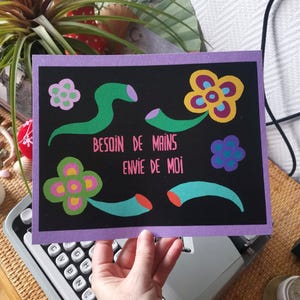 Illustration papier &quot;Besoin de mains envie de moi&quot;