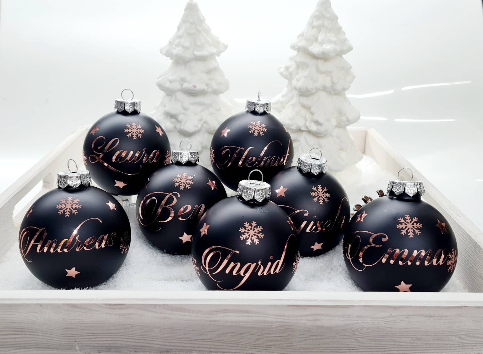 7 Christmas Balls Personalized With Desired Names Etsy