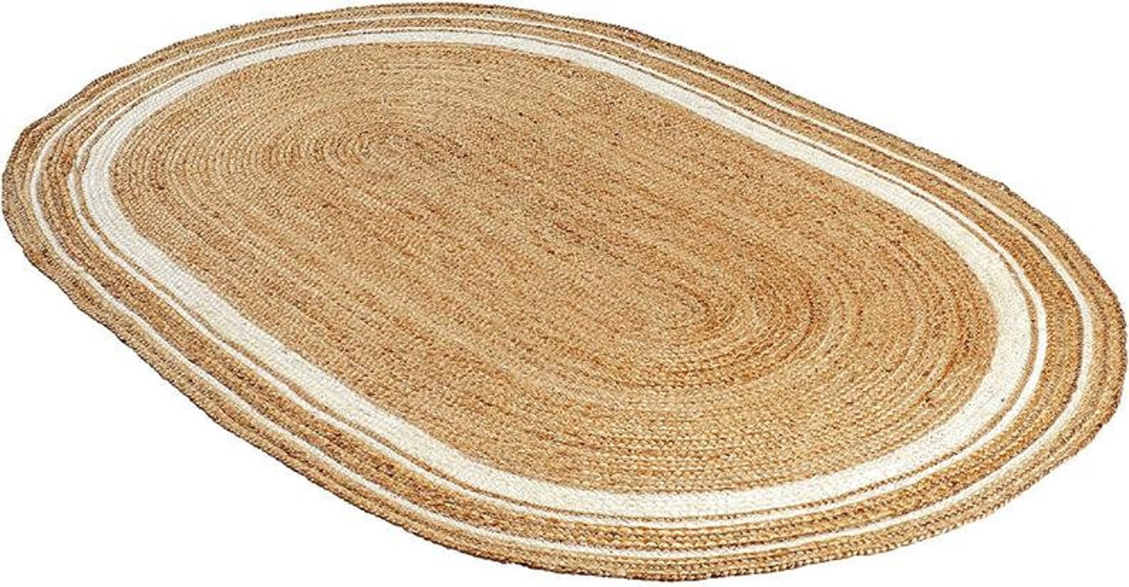 Oval Handmade Cotton Jute Rugs Hand Braided Oval Rugs Home Décor Rugs