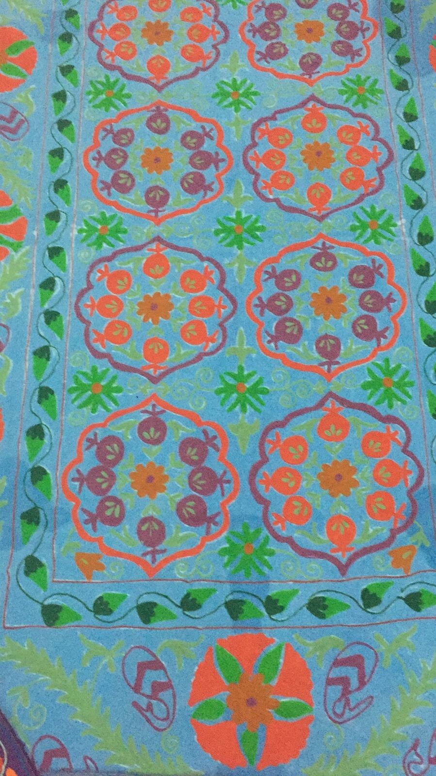 Buy Cotton Suzani Throw Blanket Hand Embroidery Bed Sheet Bedspread