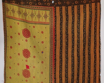 MultiColored Design vintage Kantha Quilt Handmade Throw Couverture Réversible Couvre-lit Tissu de coton Boho Quilt assorti patchwork tie dye