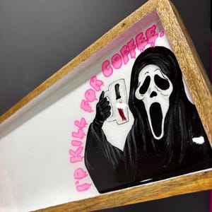 Spooky Trinket Tray | Ghost Trinket Tray | Jewelry Tray | Spooky Art | Resin Art | Decorative Trays | Jewelry Tray Gift Idea | Horror Gift