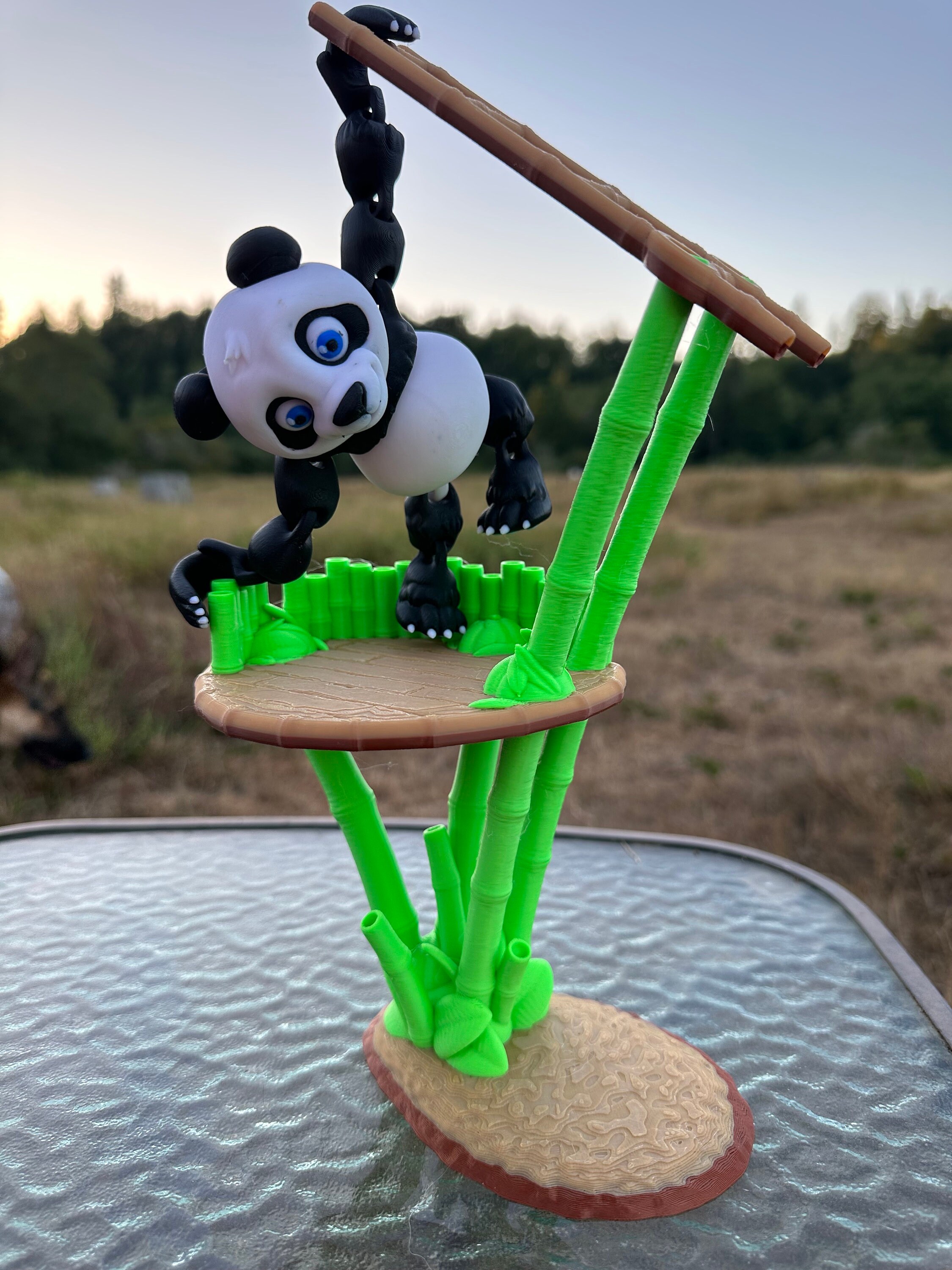 Articulated 3D Printed Panda With Bamboo Stand: Flexi Factory