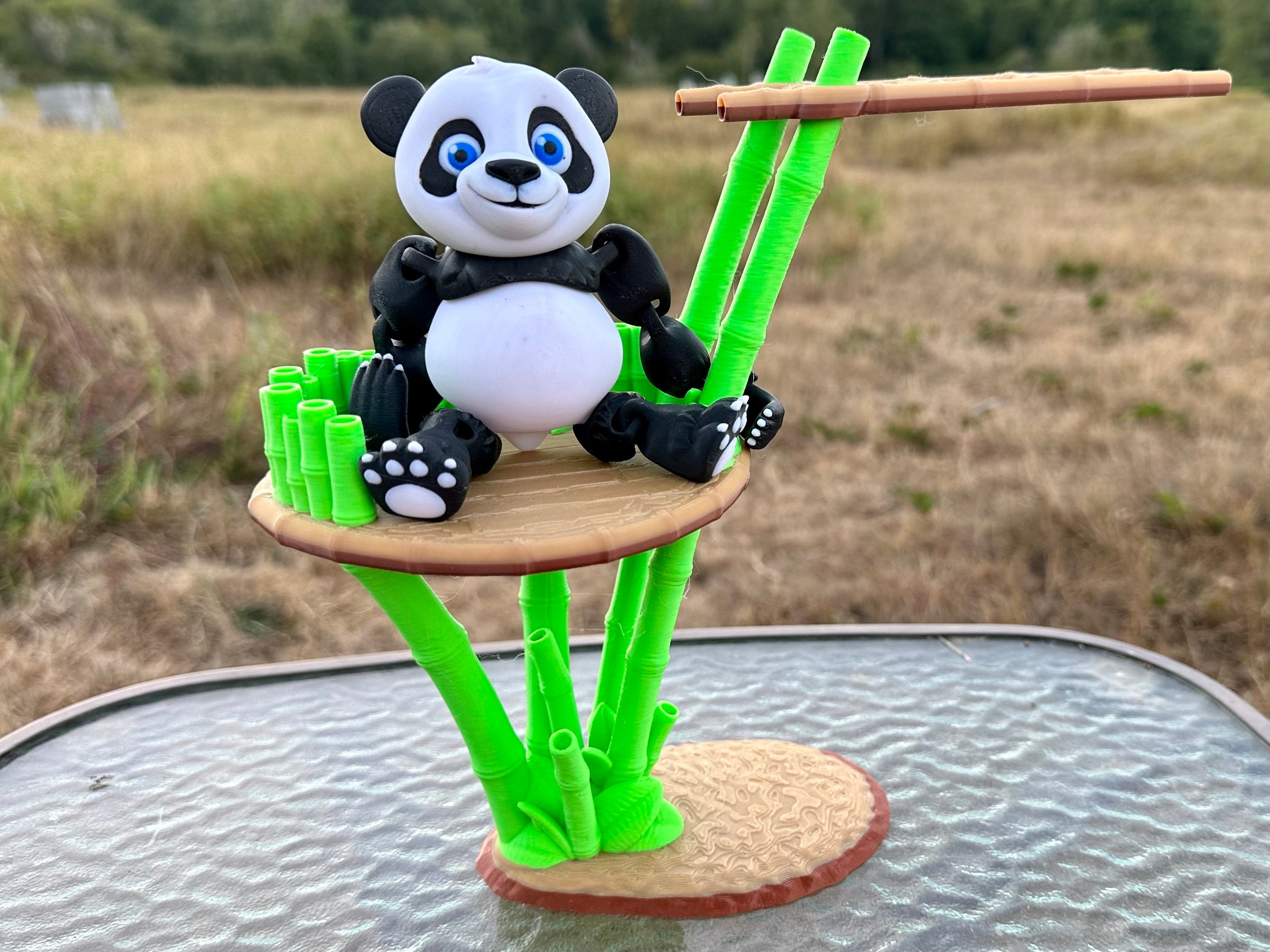 Articulated 3D Printed Panda With Bamboo Stand: Flexi Factory