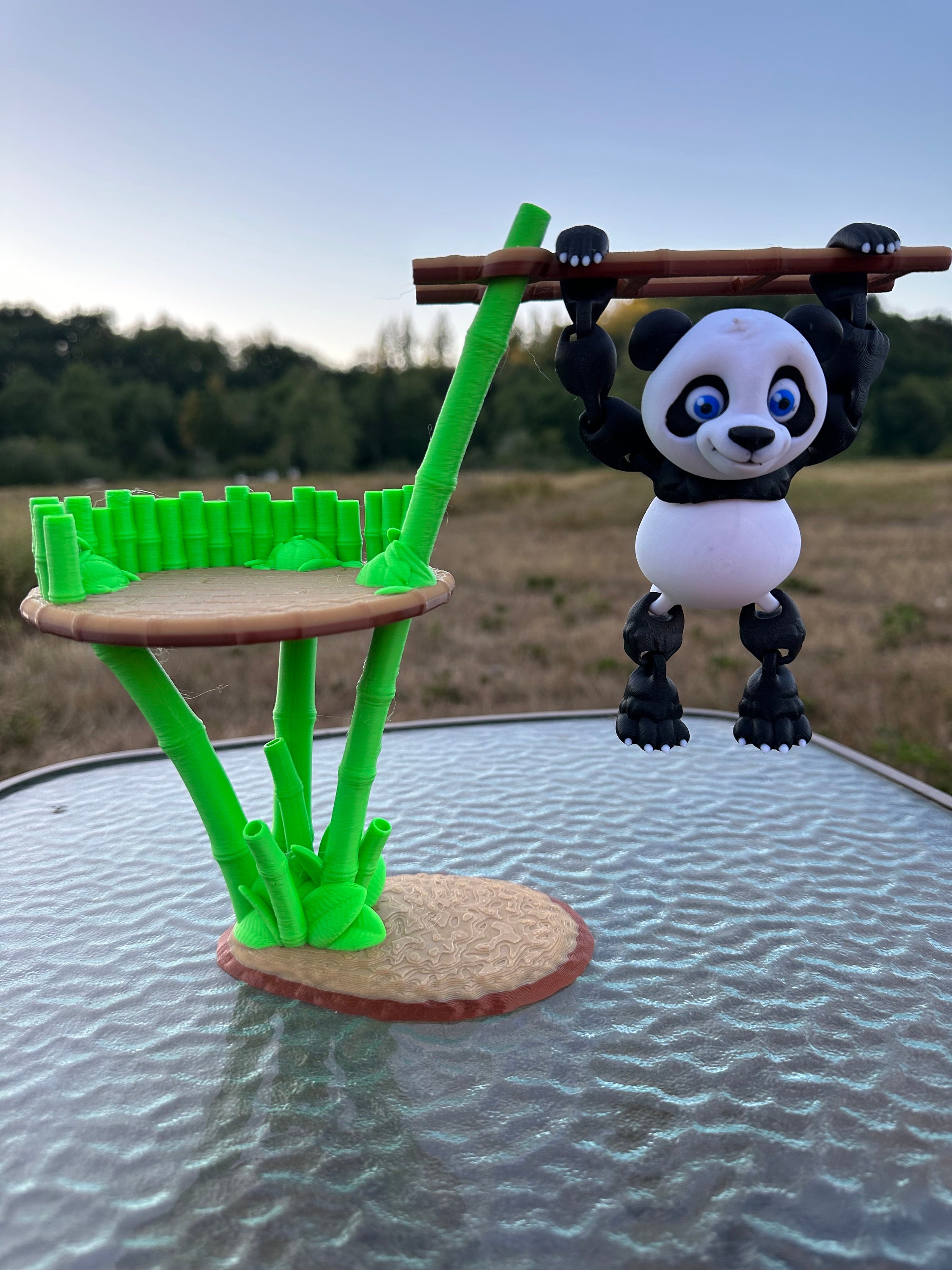 Articulated 3D Printed Panda With Bamboo Stand: Flexi Factory