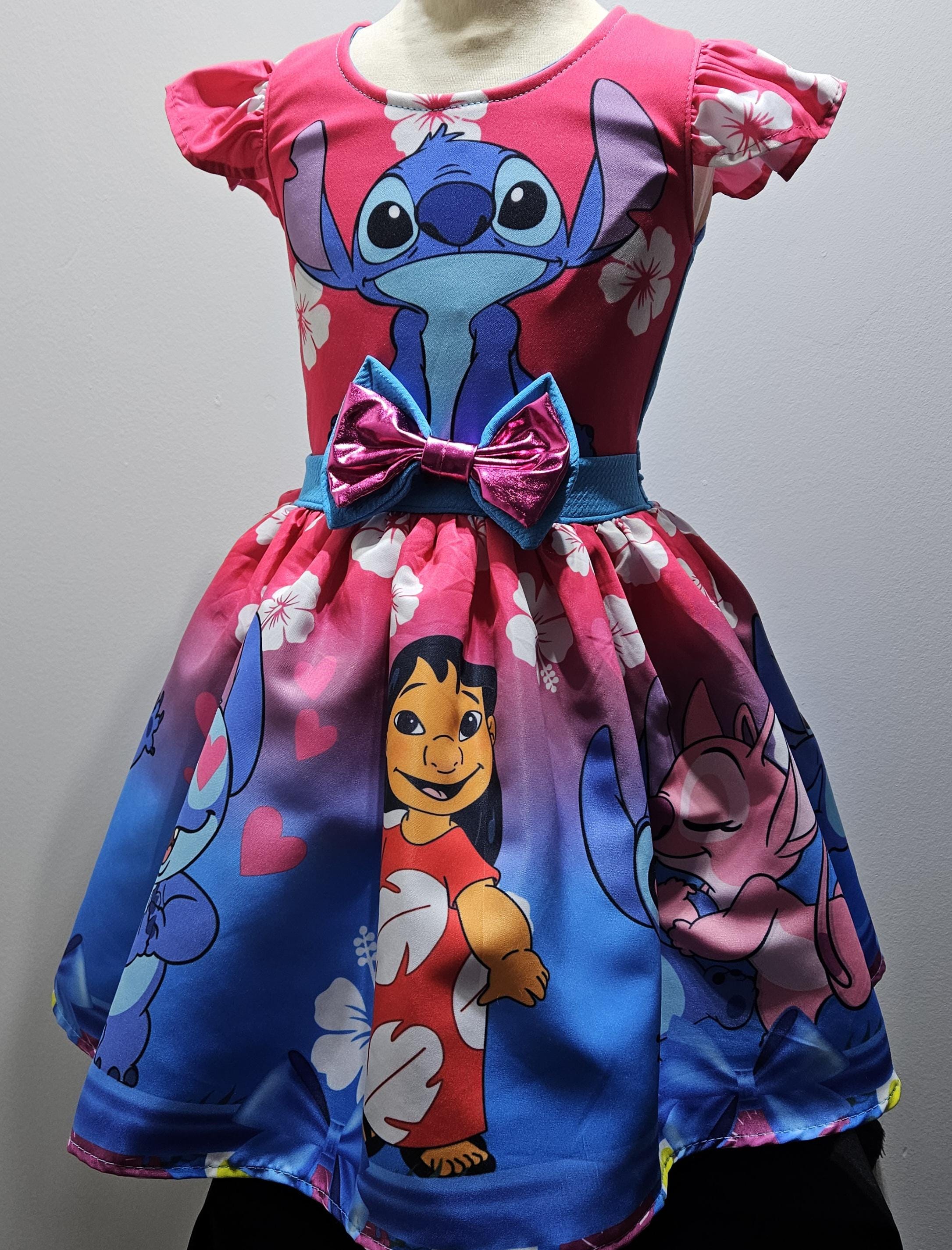 【Disney】ディズニー リロ＆スティッチ ワンピース ドレス リロ＆スティッチ©ディズニー コンビワンピース - ライトブルー