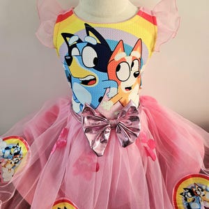 Bluey and Bingo Disney Girls Pink Dress Spring Summer Birthday Party Baby sizes 12 - 18 - 24 months