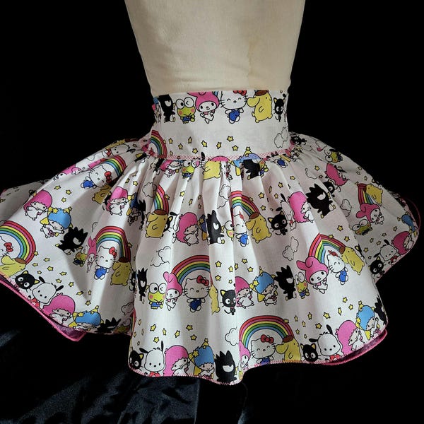 Girls Hello Kitty Sanrio Skirt, Custom Made Cotton Puffy Skirt