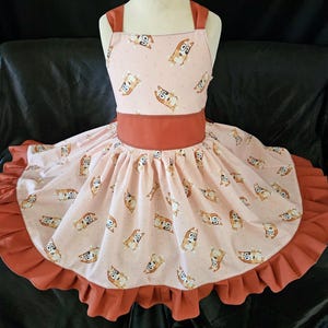 Disney Bingo / Bluey Dress sizes 2 to 6 Girls/ Kids / Toddlers Birthday or School Party Dress
