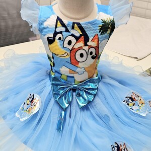 Bluey and Bingo Disney Girls Blue Dress Spring Summer Birthday Party Baby sizes 12 - 18 - 24 months