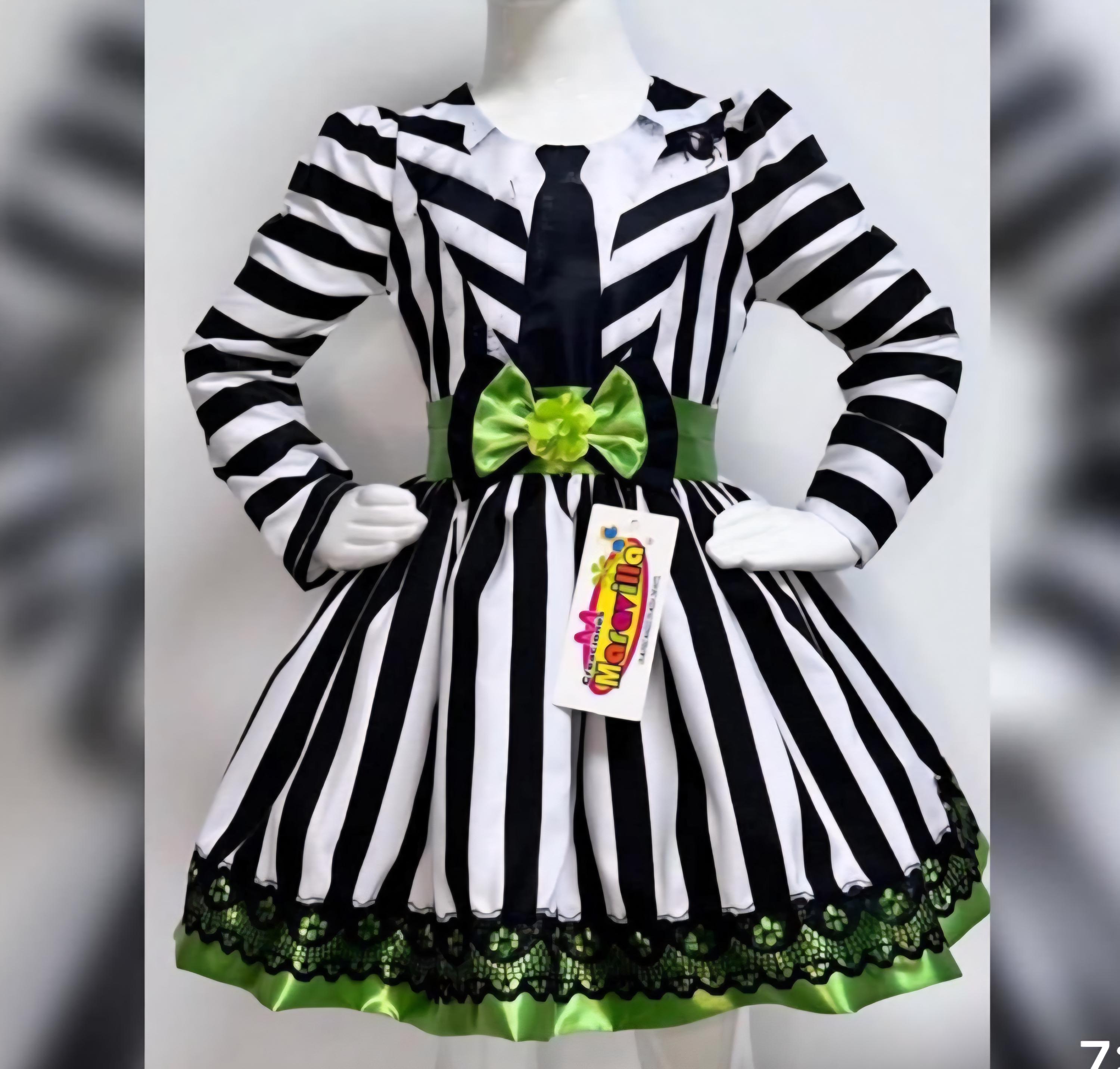 blue dress for baby girl Movie The Mask Tina Carlyle Women Black Striped Dress Cosplay Costume –  TrendsinCosplay main image 0