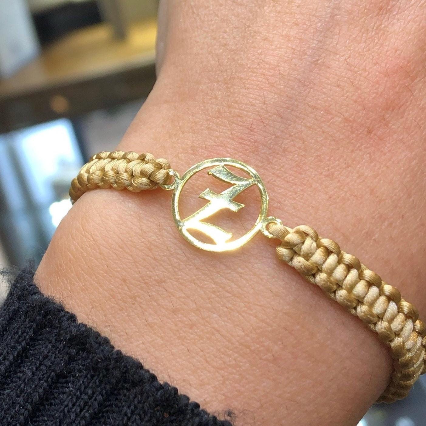 Bracciale Con Iniziale In Oro Per Donna - Placcato 14K, Regolabile Con Catena Di Estensione, Gioiello Personalizzato Fatto A Mano, Regalo Con Sacchetto Di Velluto