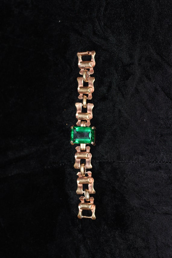 Vintage Green Glass Bracelet