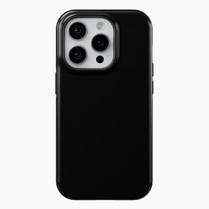 Solid Black Phone Case For iPhone 15 14 13 Pro Max 12 Mini 11 XR 7 8 Samsung Galaxy S24 S23 S22 Tough Phone Cover