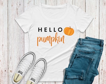 Hello Pumpkin shirt, Pumpkin Patch shirt, Women's Fall Tshirts, Pumpkin Tshirt, Pumpkin Tees, Fall Graphic Tees, Halloween Tshirt, Fall Tees