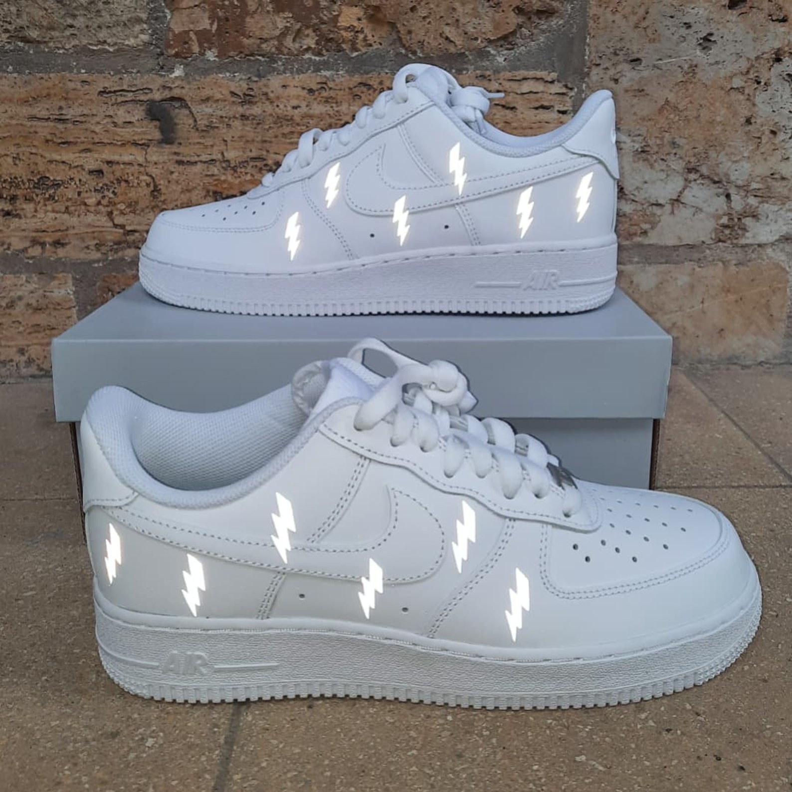 Nike Air Force 1 lightning Bolts Custom Sneaker Etsy